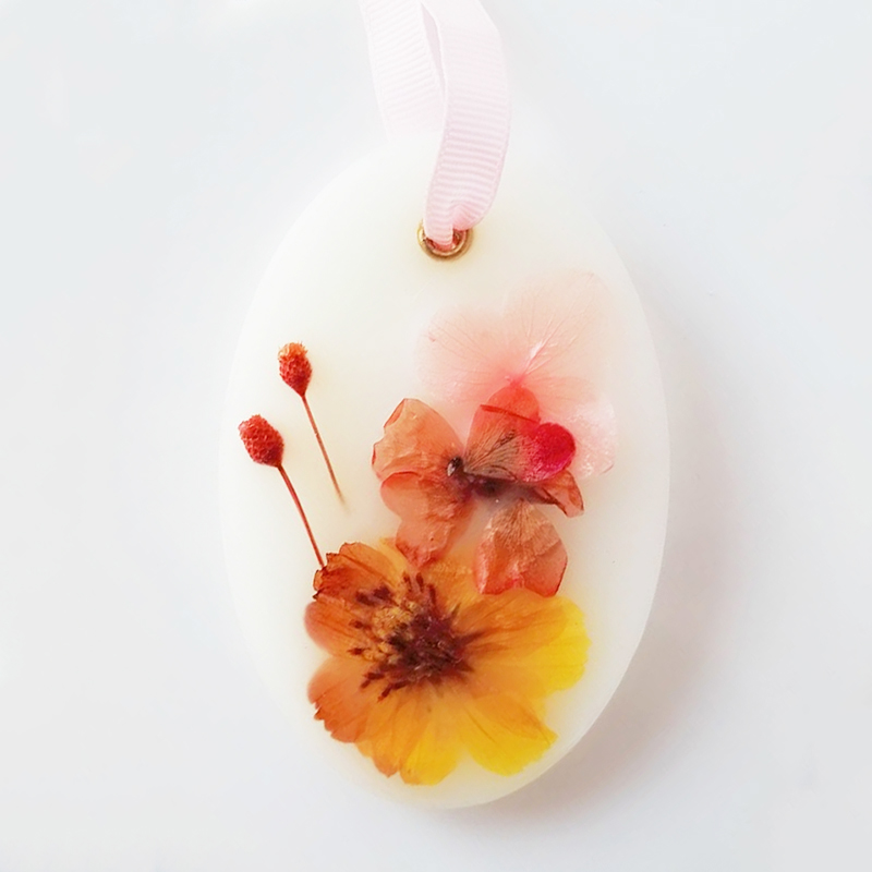 Luxury handmade natural dried flower scented disc sachet wax UK 